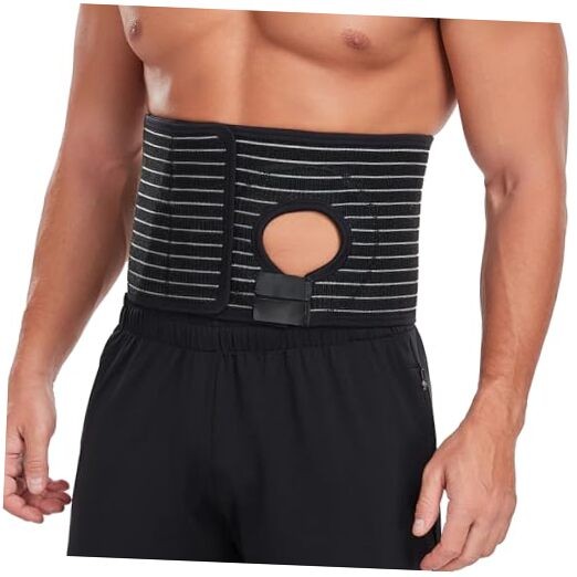Ostomy Hernia Belt with Stoma Opening, Adjustable Abdominal Support Belt Large
