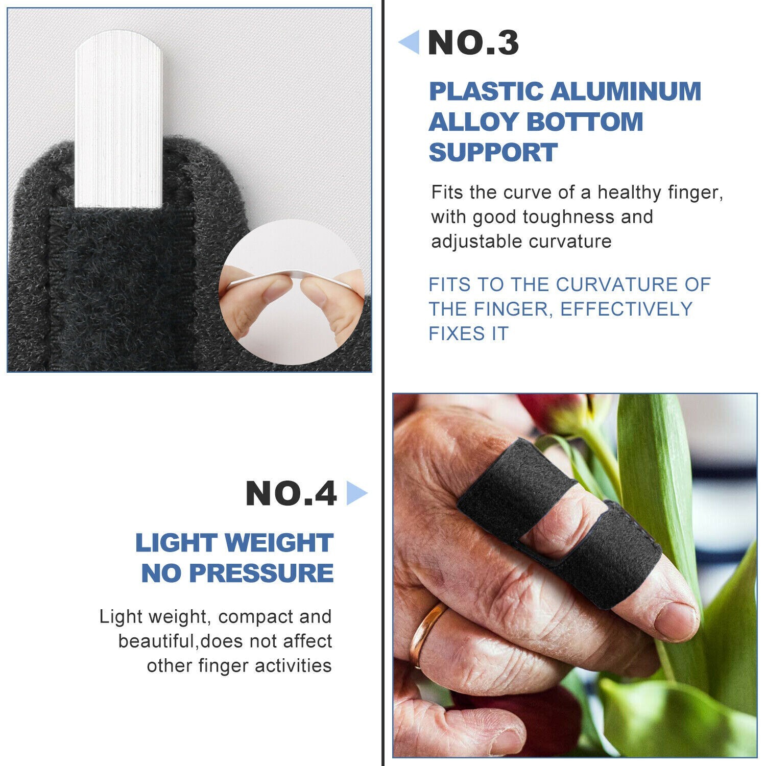 3X Finger Adjustable Trigger Splint Straightener Corrector Support Brace Protect