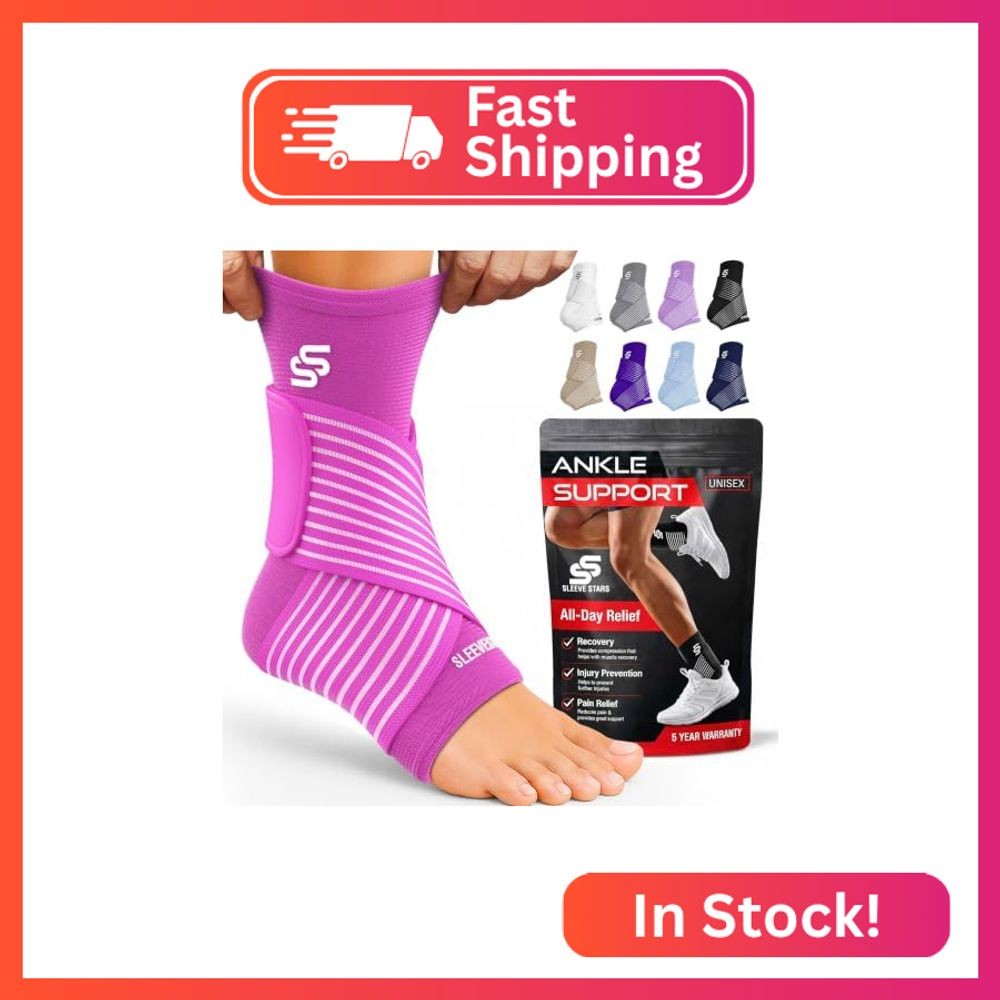 Sleeve Stars Ankle Brace for Women & Men, Ankle Wrap for Sprained Ankle, Compres