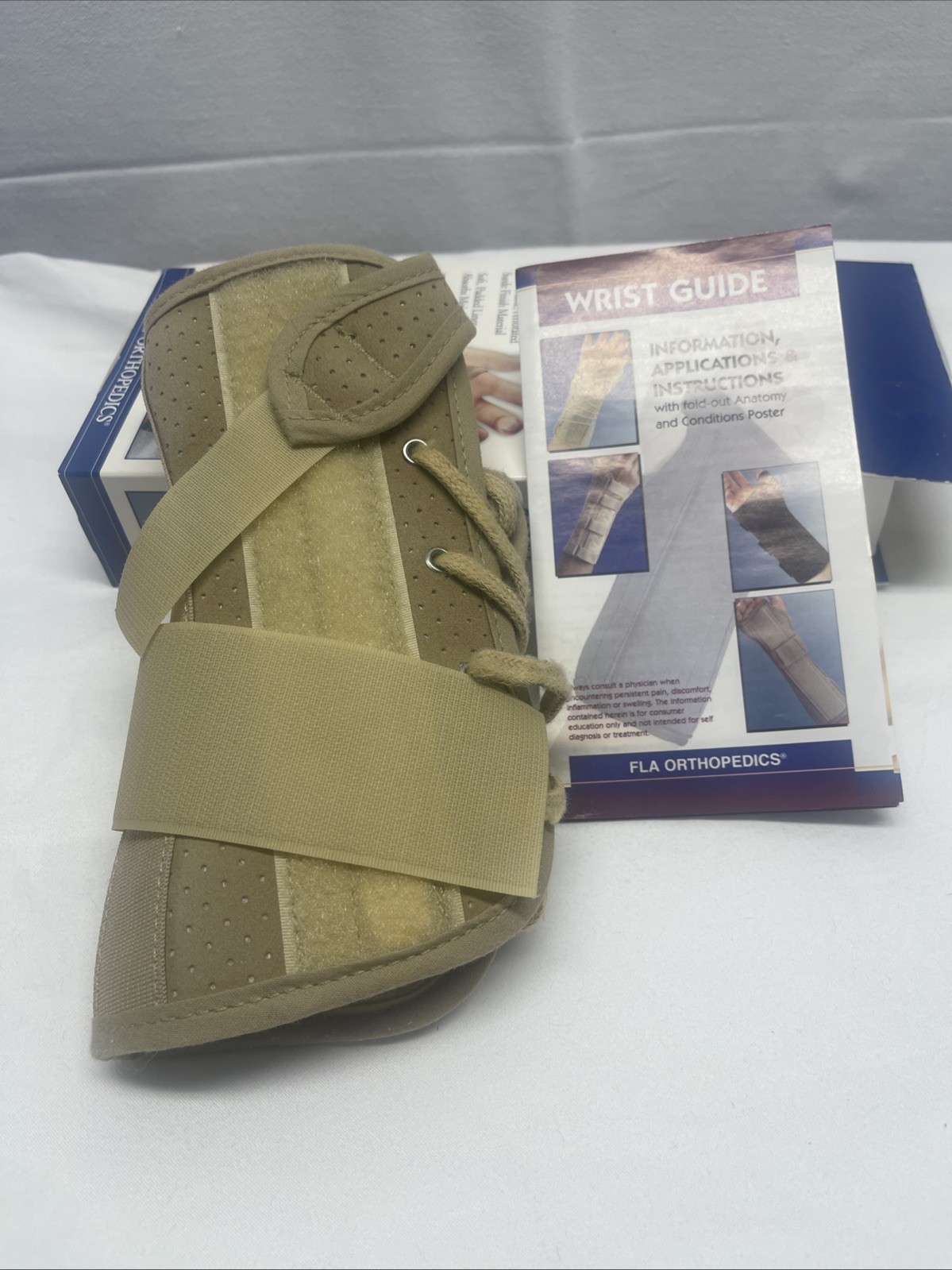 WRIST BRACE SOFT FIT SUEDE FINISH MEDIUM LEFT BEIGE HOSPITAL GRADE FLA ORTHO
