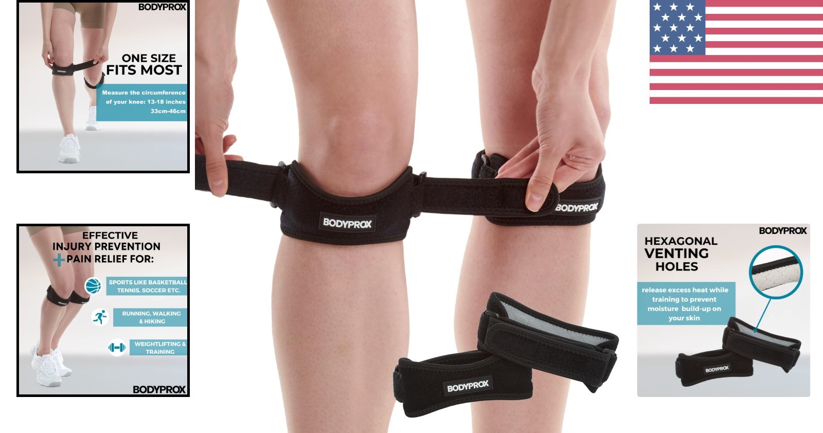 Comfortable Knee Pain Support Brace 2-Pack with Silicone Padding & Ventilation