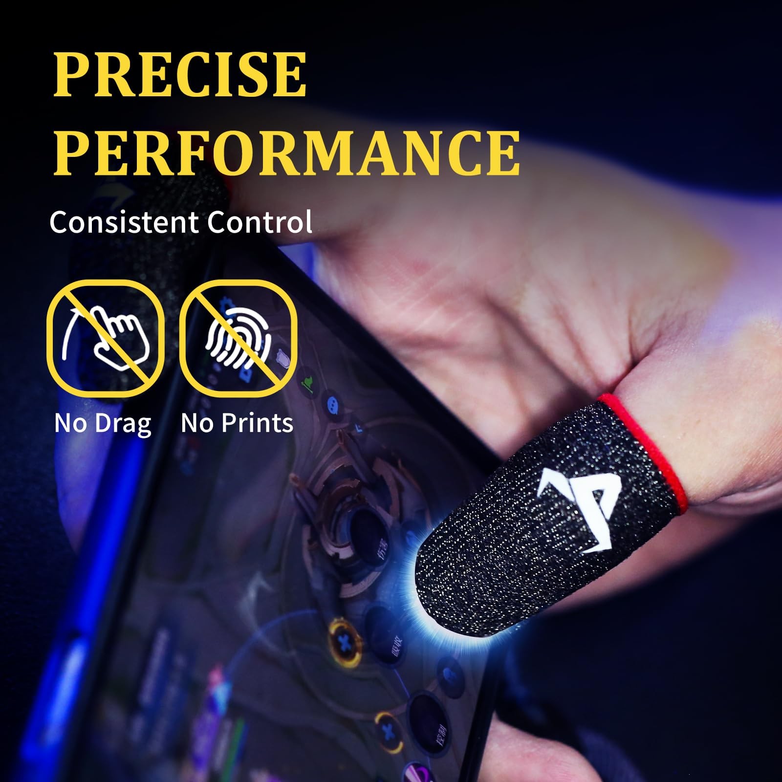 8 Pack Finger Sleeves for Gaming,Thumb Mobile Silver fiber(8 PCS)