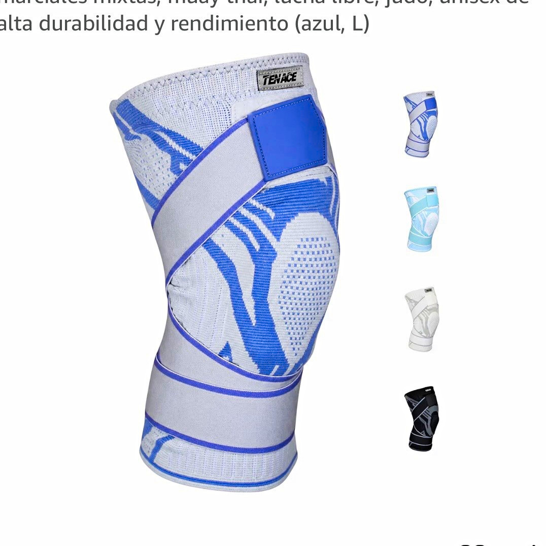 Tenace Knee Compression Sleeve Brace L Blue/White Adjustable Stabilization