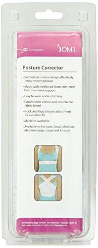 DMI Posture Corrector, Unisex, White, Criss-Cross Foam Bands, Extra Large, 46″