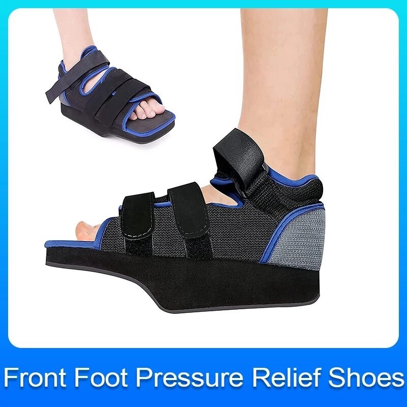 Post Op Shoe Forefoot Off-Loading Boot Fracture Recovery Black/Blue S M L