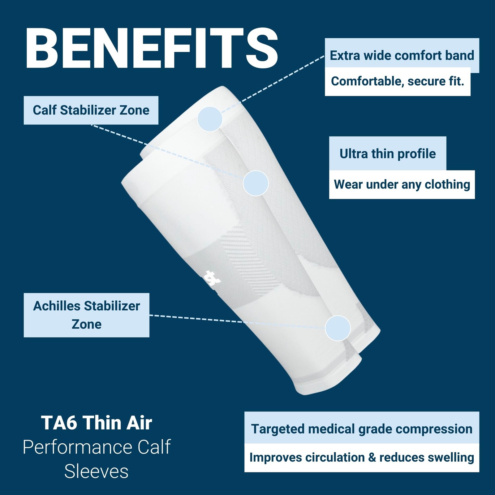 Thin Air Compression Calf Sleeves TA6 for running, maximizing airflow and rel…