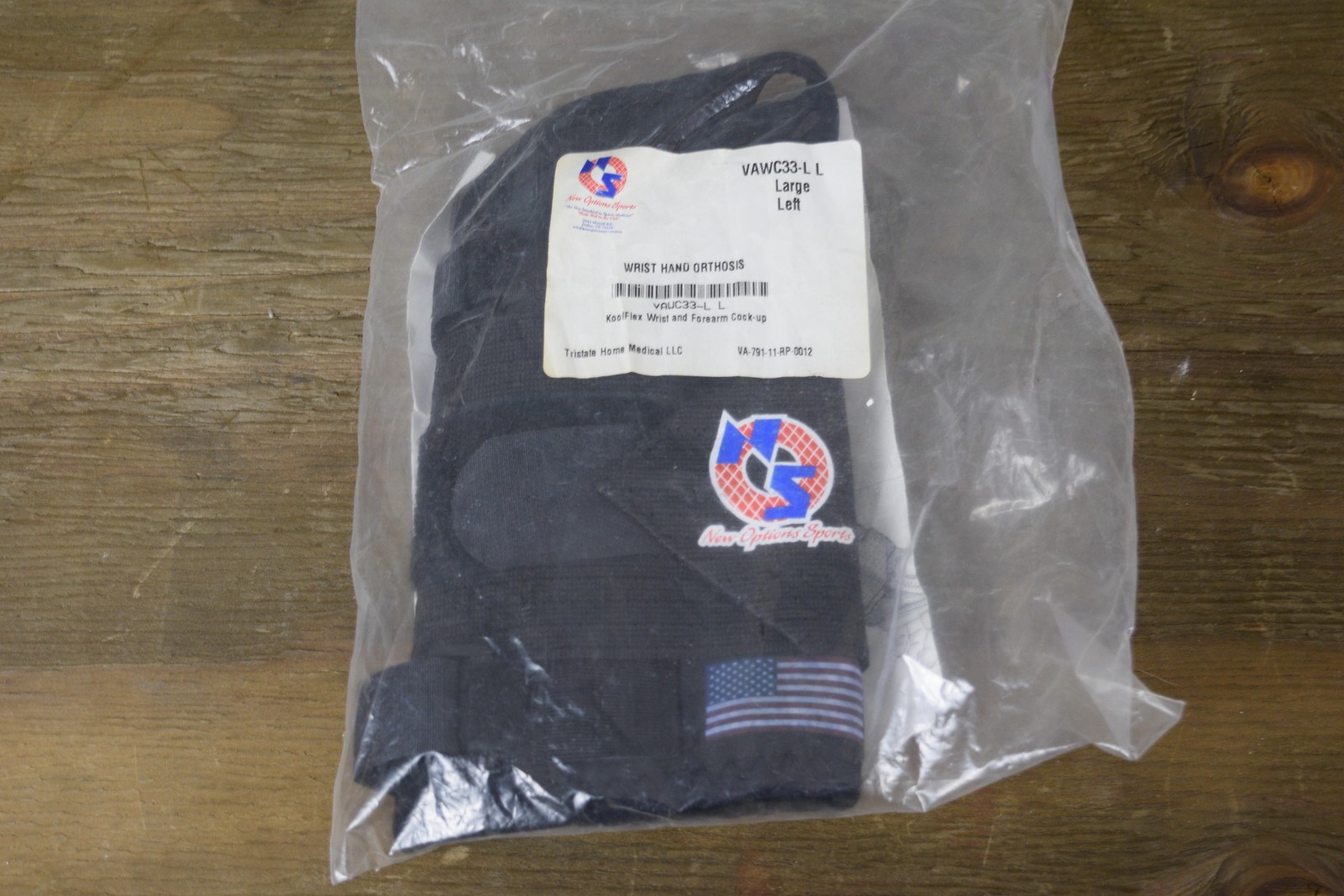 New Options Sports Wrist Hand Orthosis Brace Large Left KoolFlex VAWC33 Cock-Up