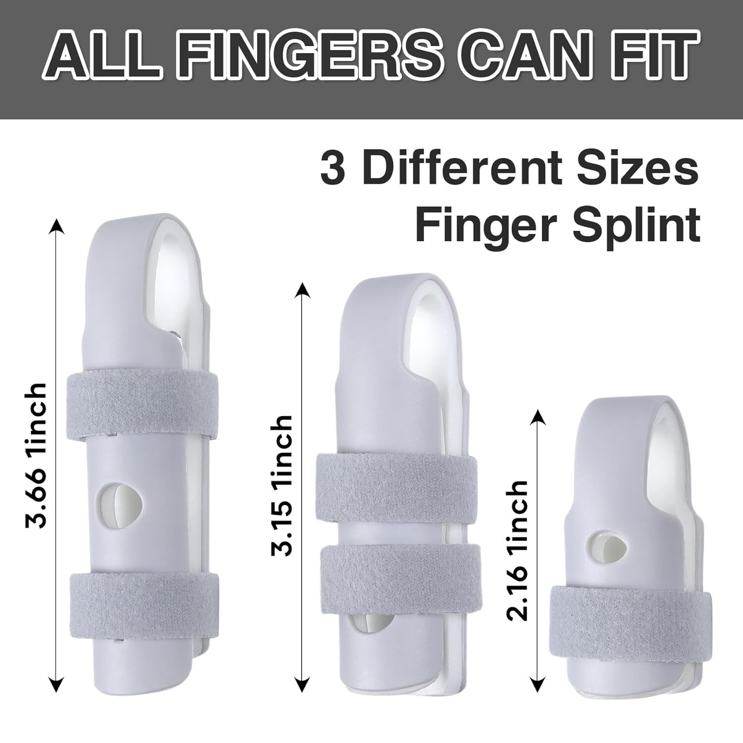Finger Splint, 3pcs Brace Joint Stabilizer for Arthritis Mixed Gray