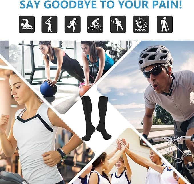 Zipper Close Toe Compression Socks for Women and Men 2 Pairs Knee high 15-20m…