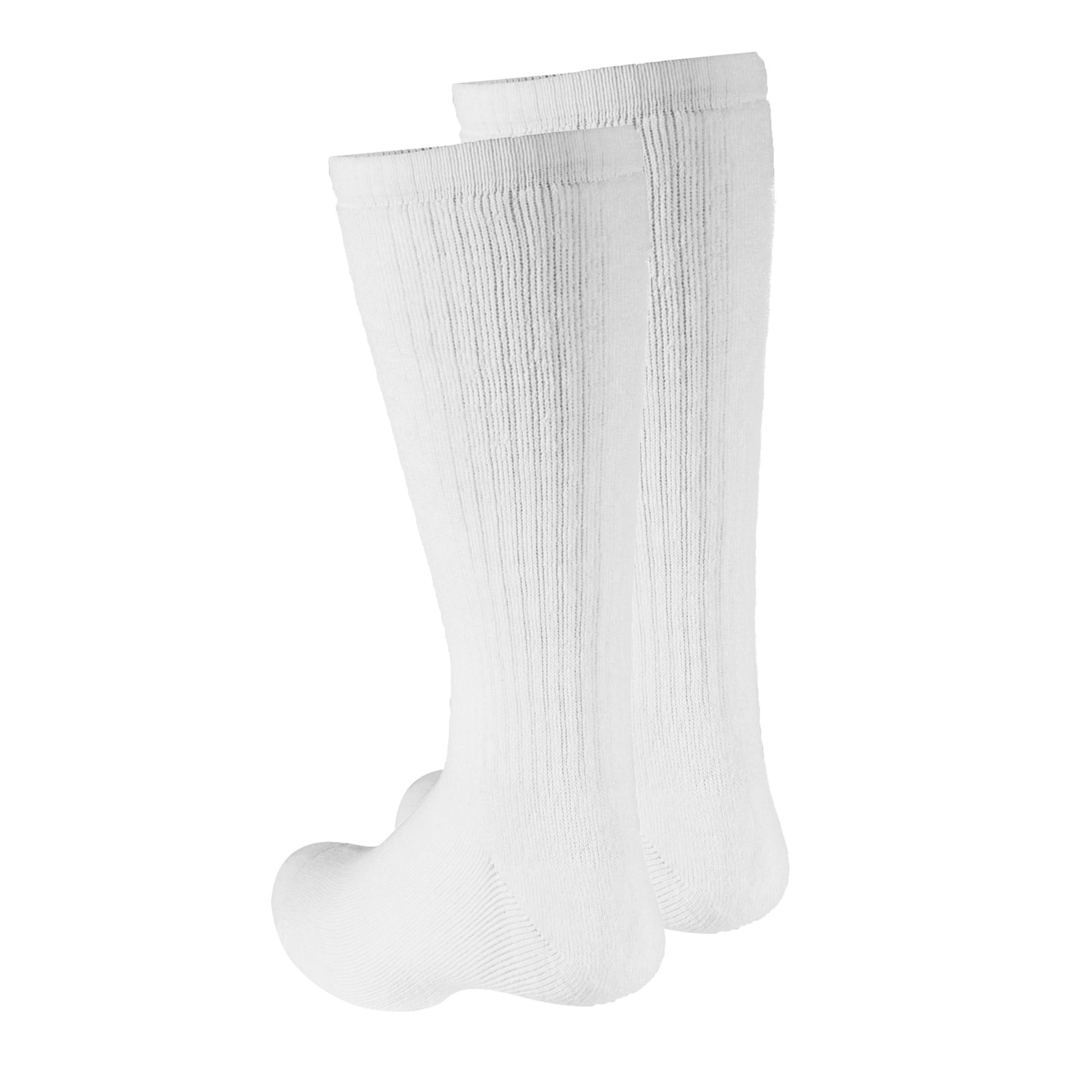 8-15 mmHg Compression Socks, Mid Calf Crew Length, Padded Cushion Foot, White…