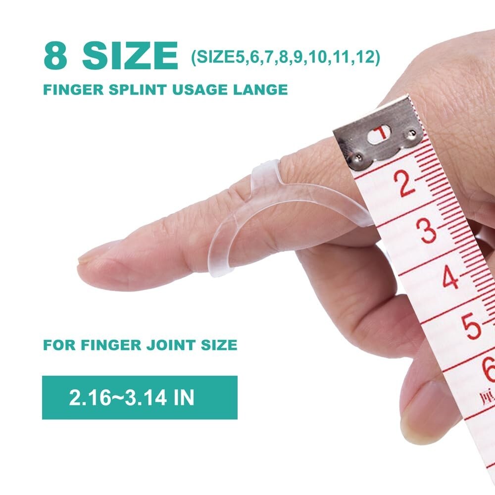 Adjustable 12-Piece Finger Splint Set – Supports Sizes 5 to 12 for Every Finger