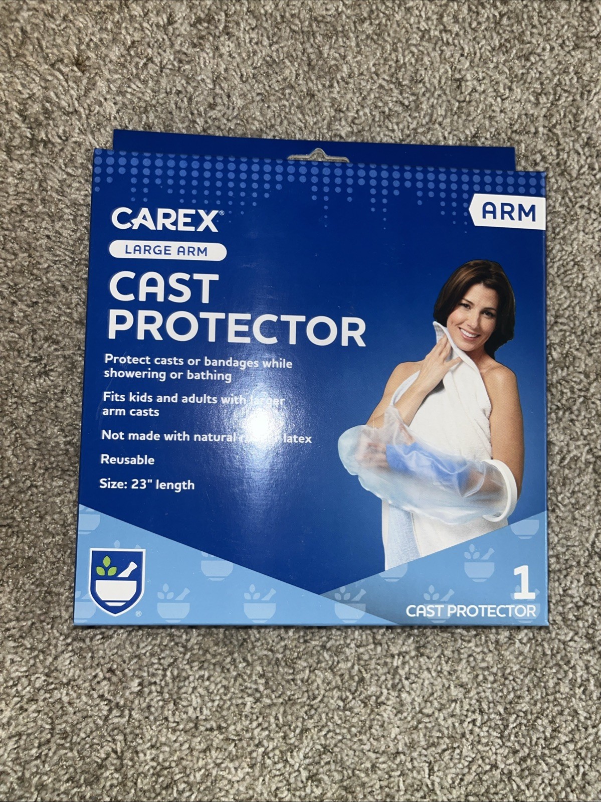 2 INCLUDED Carex Cast Protector Large Arm Ruber Latex 23″in