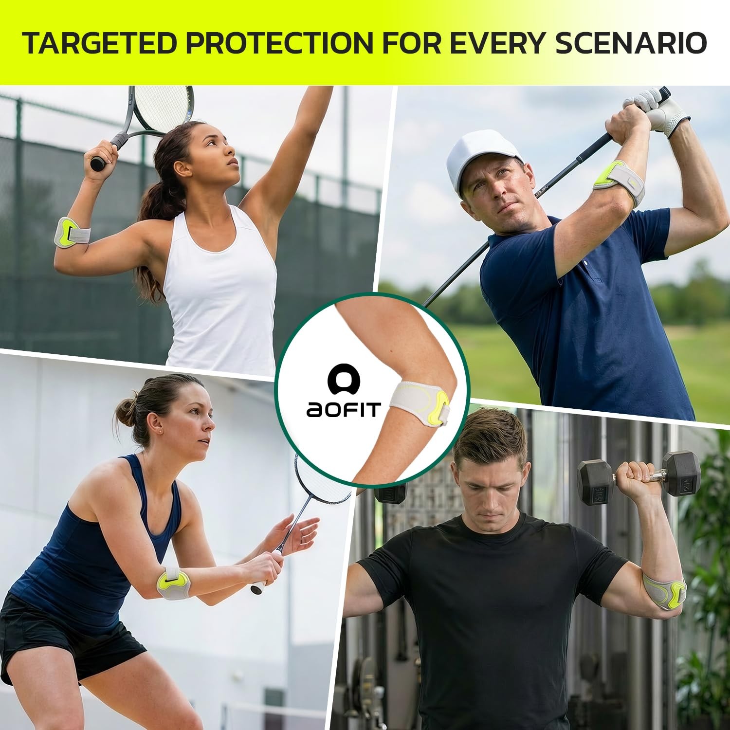 Tennis Elbow Brace for Men & Women, Adjustable Counterforce Brace with Gel Pa…