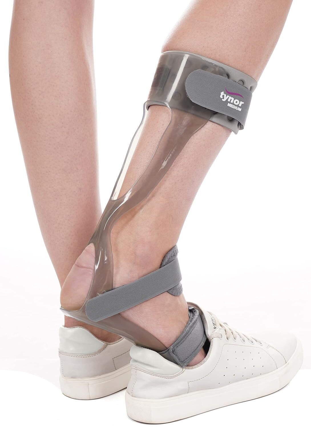 TYNOR Foot Drop Splint With Liner Brace Splint Ankle Orthosi Grey, 1 Unit