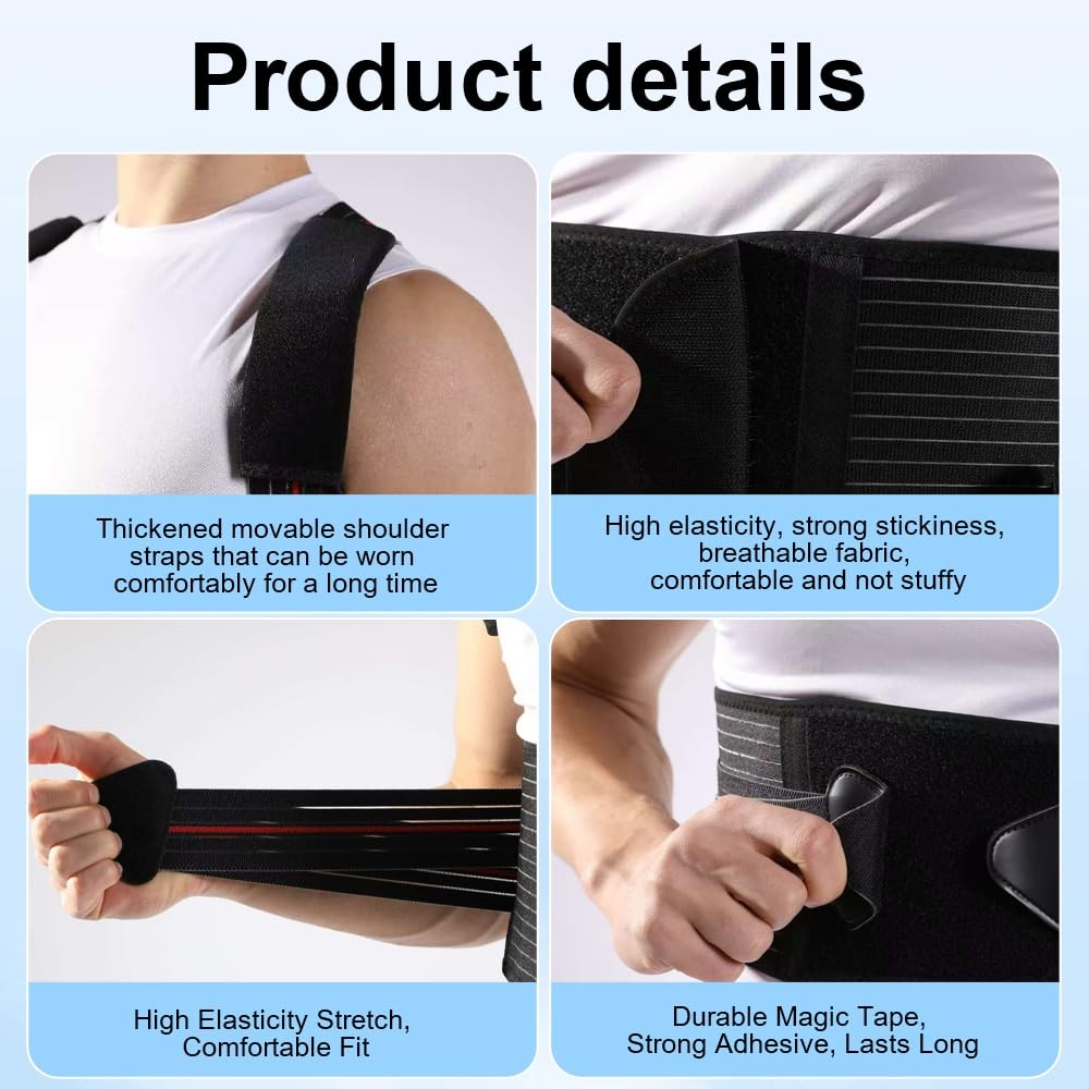 CALVINER Posture Corrector for Women and men Adjustable Back Brace Large