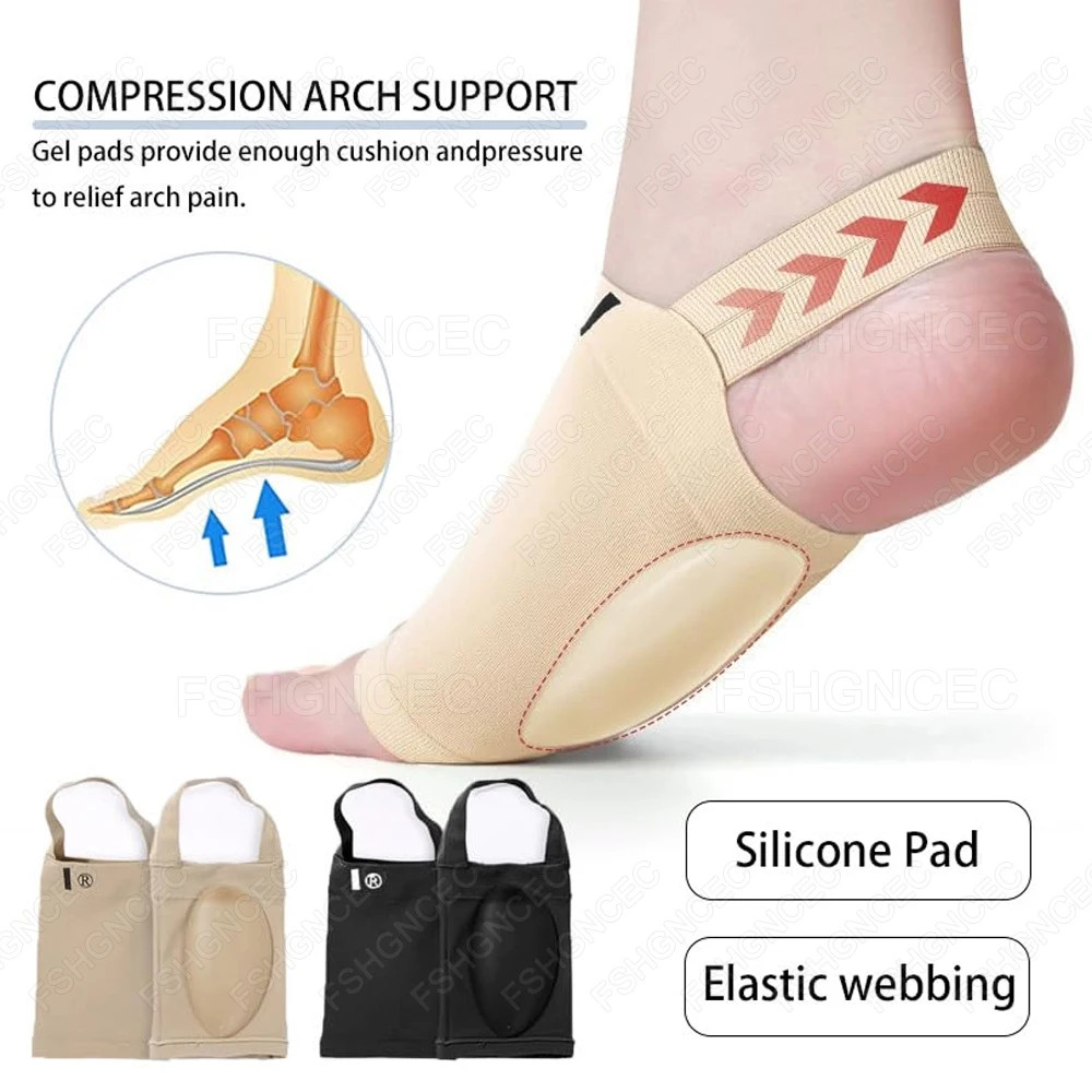 Silicone Arch Support Socks for Men Flat Feet Corrector Plantar Fasciitis Pain R