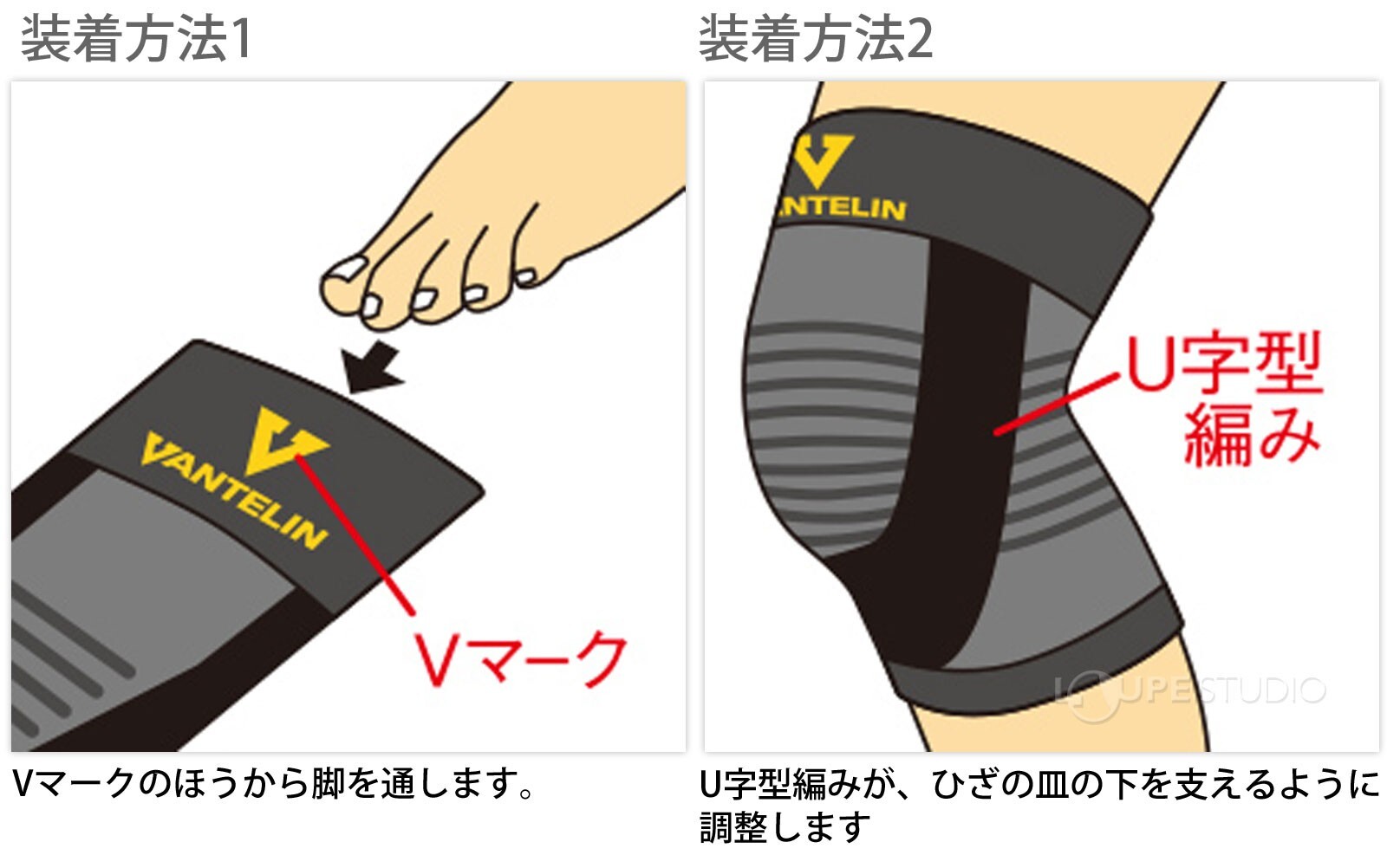 VANTELINE Knee Supporter,use both left and right,SIZE LL ・L・M・S , Made in Japan