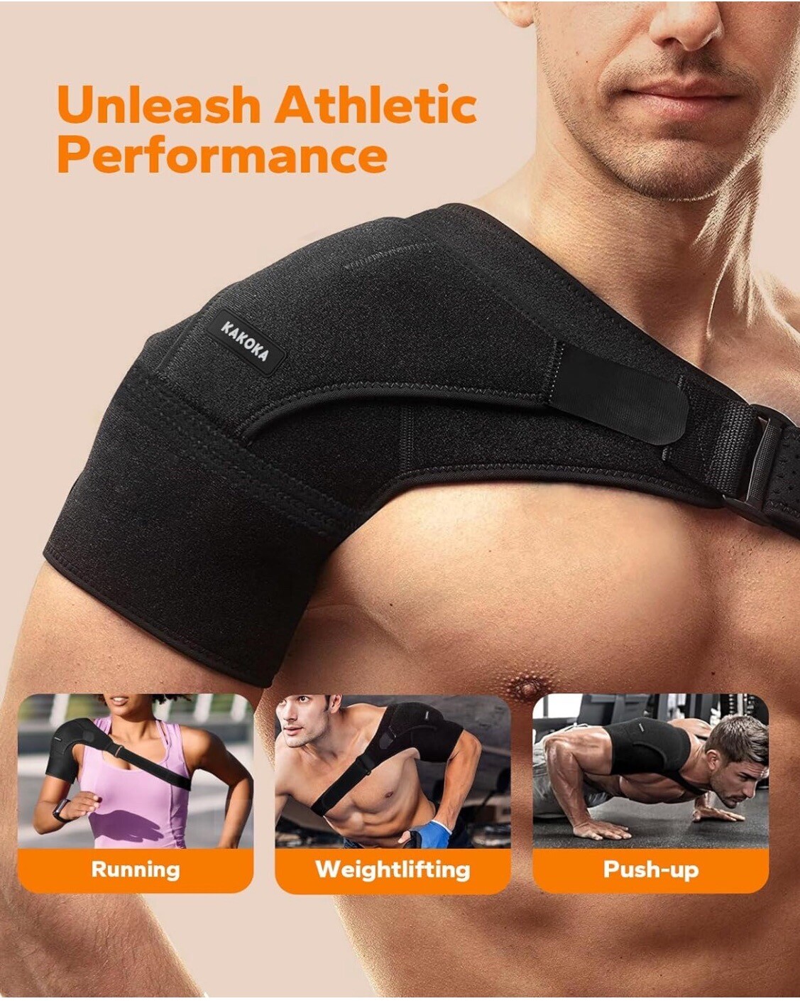 Adult Adjustable Shoulder Brace Compression Stability Support Unisex Men Women