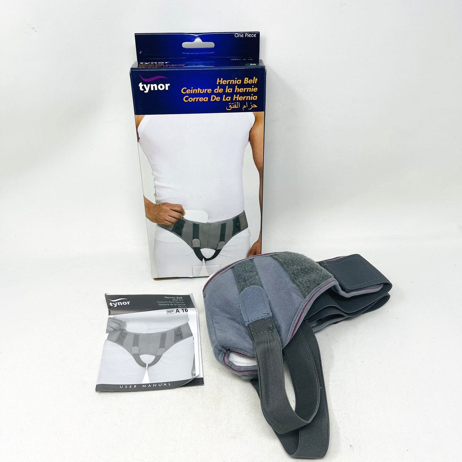 Tynor Hernia Belt Medium Unisex Grey Adjustable NEW