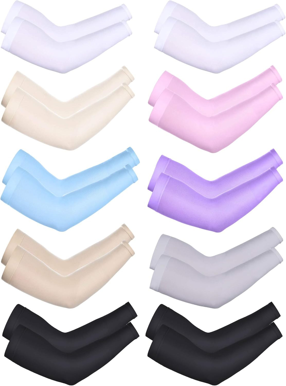 10 Pares Mangas de Brazo UV Compresion Unisex Refrigerantes Protector Solar