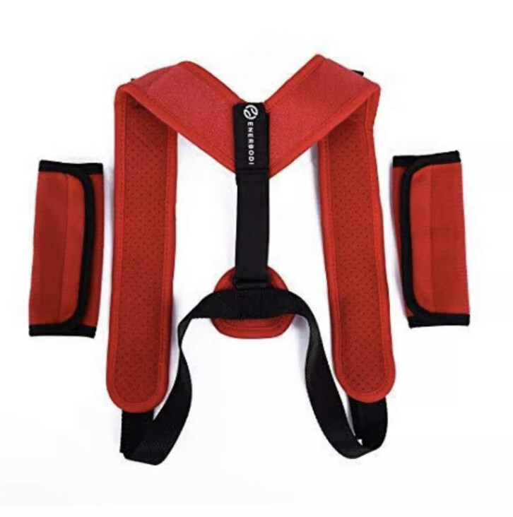 Enerbodi Back Posture Corrector Unisex Black/Red Upper Back Straightener Brace