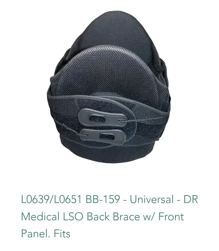 Dr Medical Universal Size DRMS LSO Back Brace w/ Front Panel NEW S-2XL