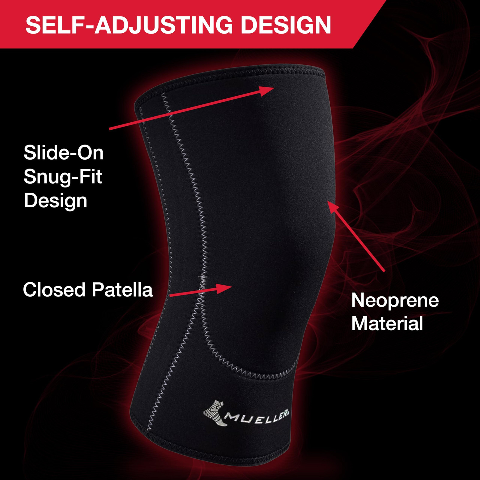 MUELLER Sports Medicine Closed Patella Knee Sleeve, Pain Medium, Black