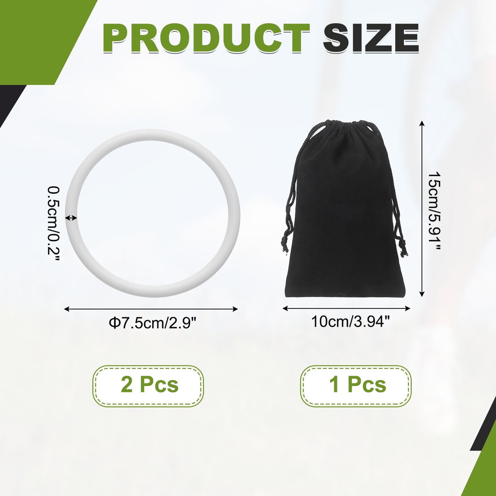 Patellar Tendon Support Strap with Storage Bag, White & 1 Set