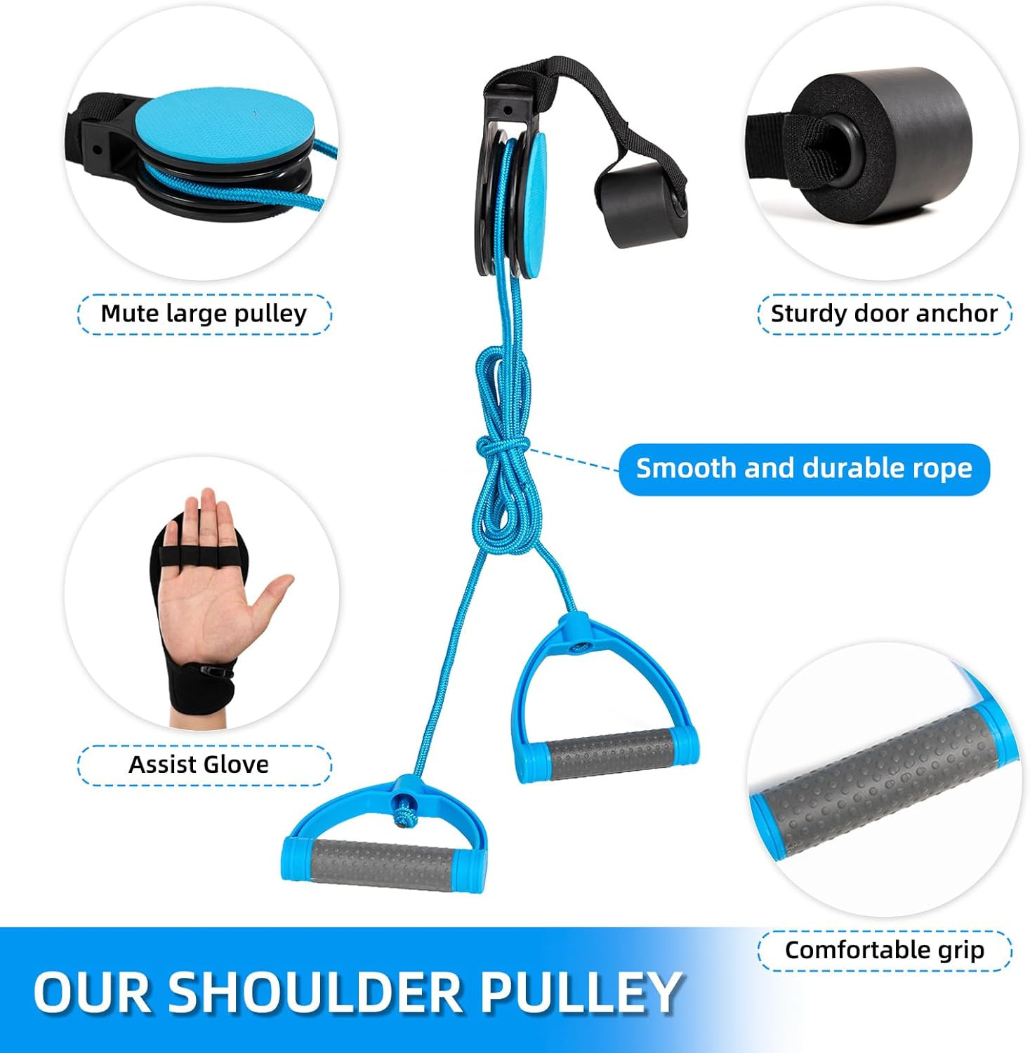 Shoulder Pulley for Physical Therapy,Over the Door Pulley Rehab Exerciser for Ro