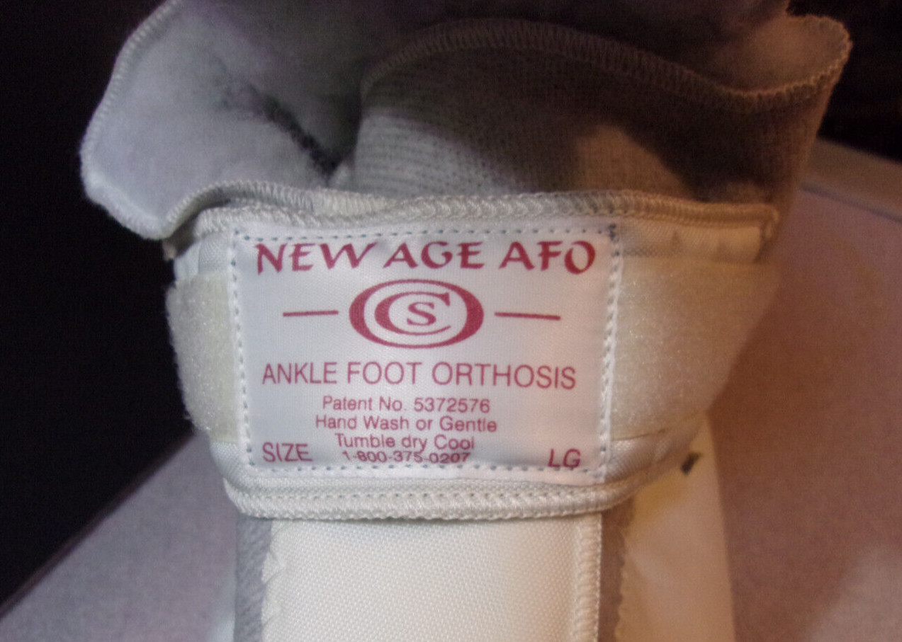 NEW AGE AFO ANKLE FOOT ORTHOSIS BRACE / SIZE LARGE 11-12+1/2