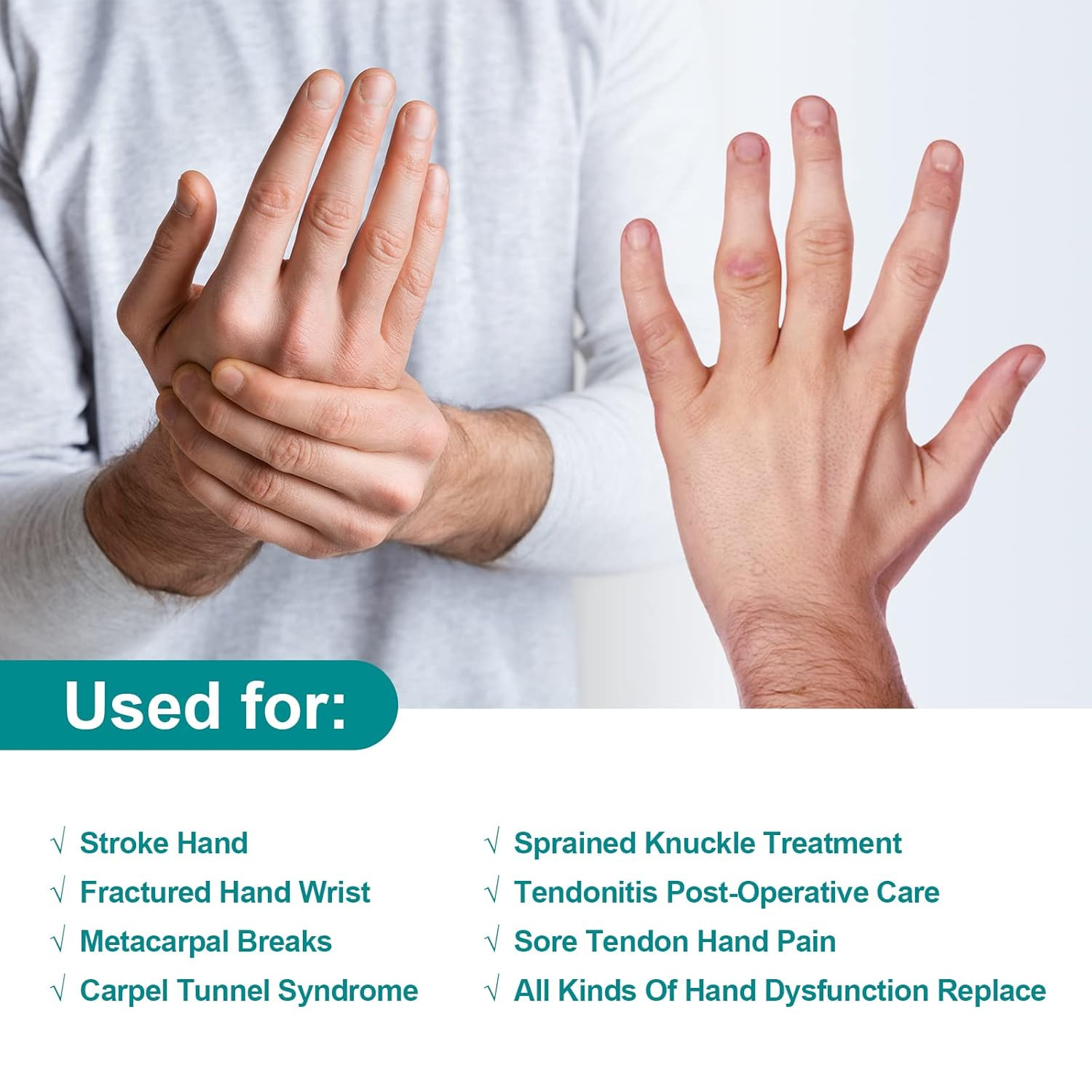 Stroke Hand Splint Wrist Brace Night Immobilizer Finger Stabilizer New