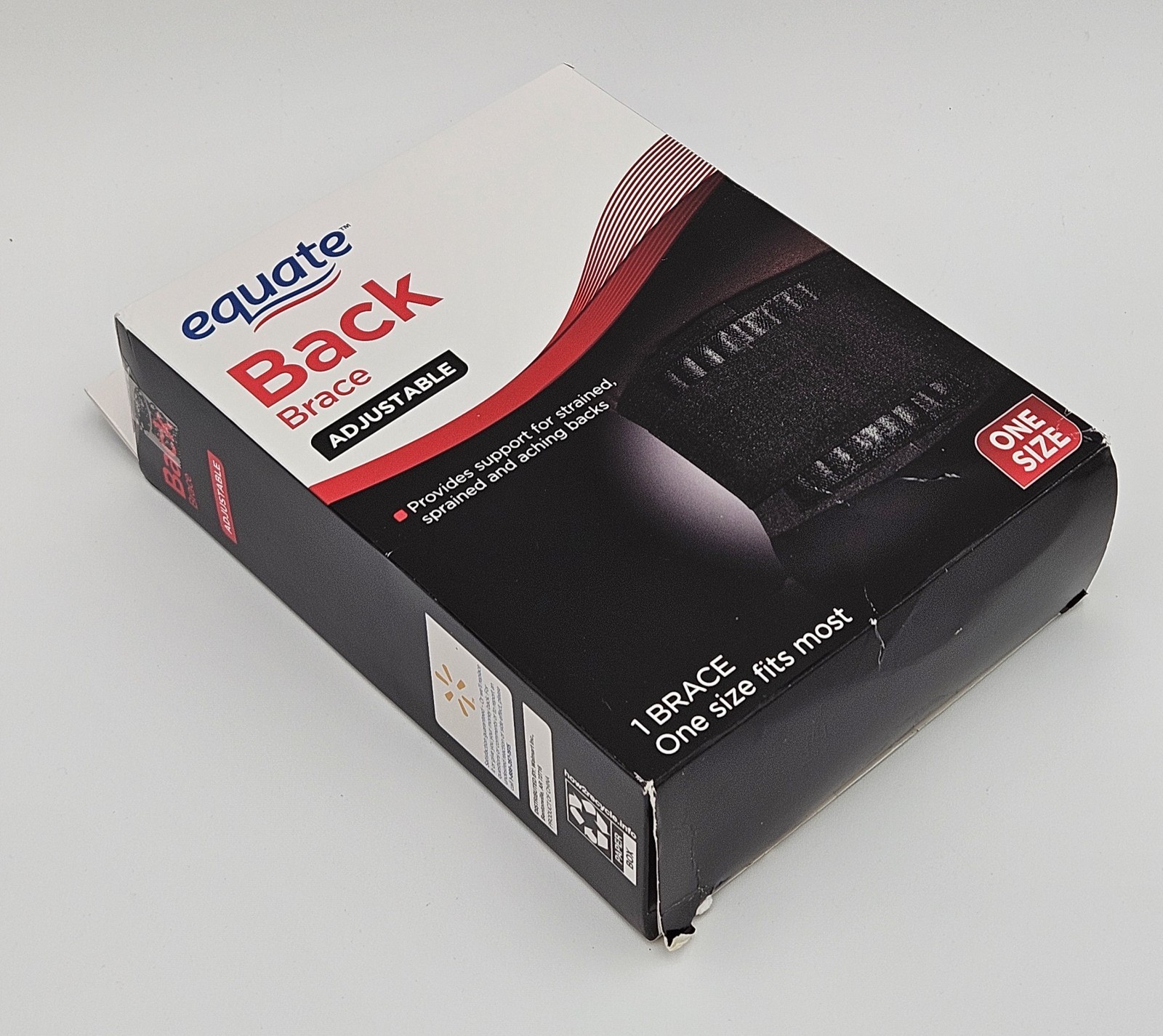 Equate Adjustable Back Brace One Size Provides Support For Strained Backs New