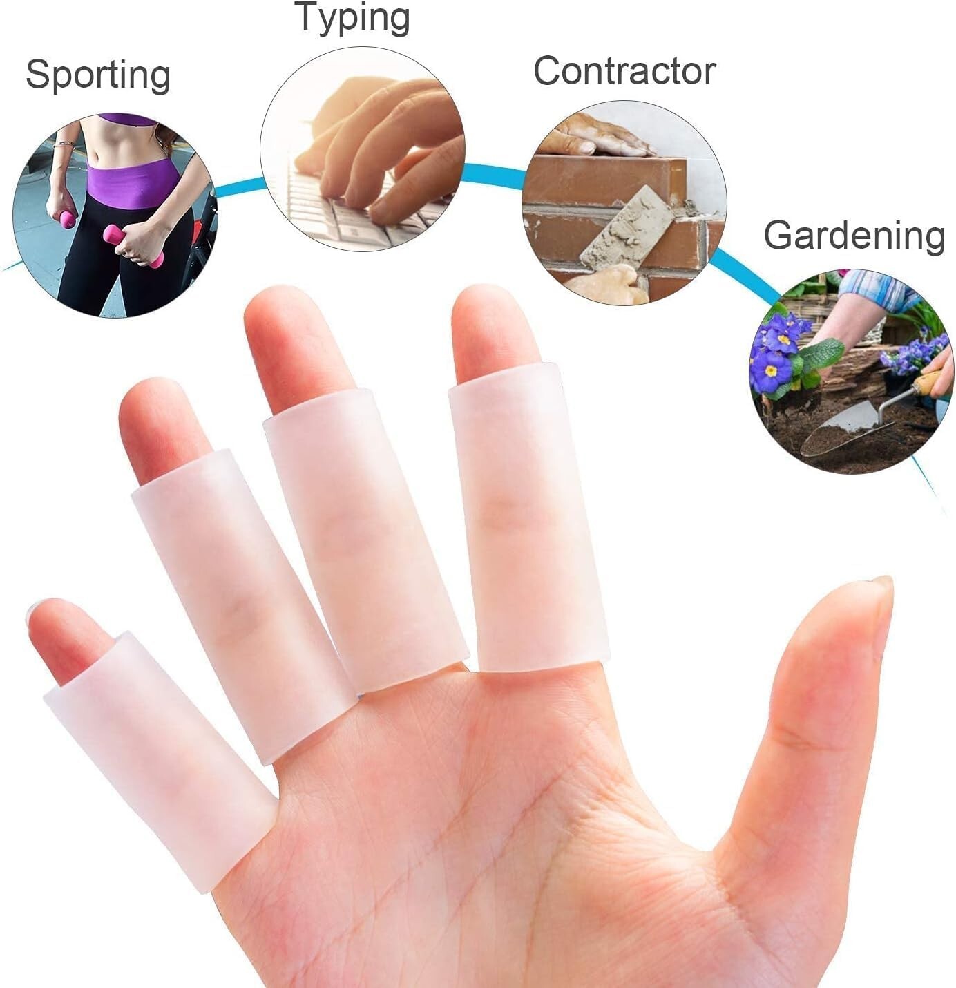 Durable Finger Covers – 20PCS of Gel Protection for Sports & Everyday Comfort