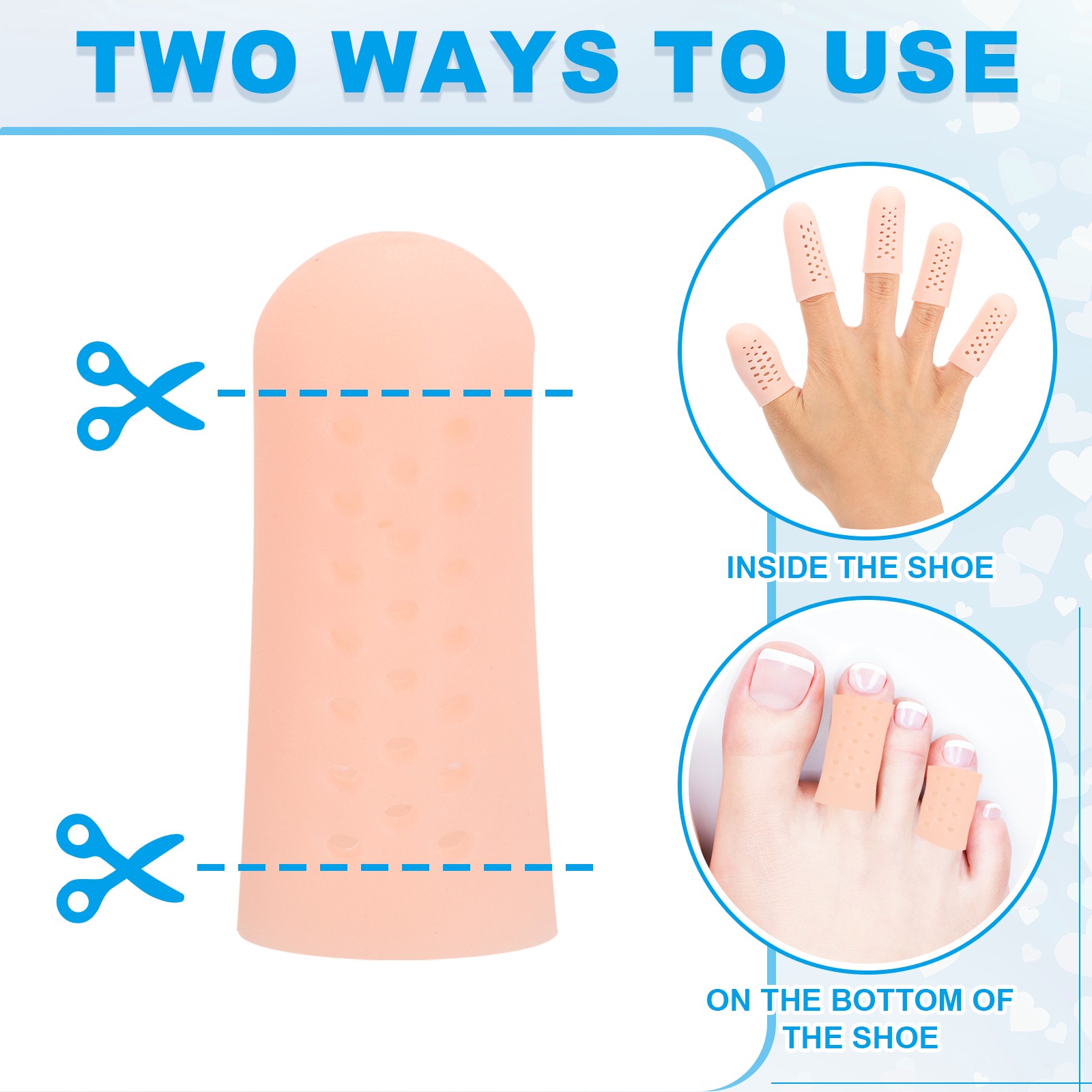 14 Pcs 0.8″x1.18″ Gel Finger Cots Silicone Breathable Finger Protector Beige