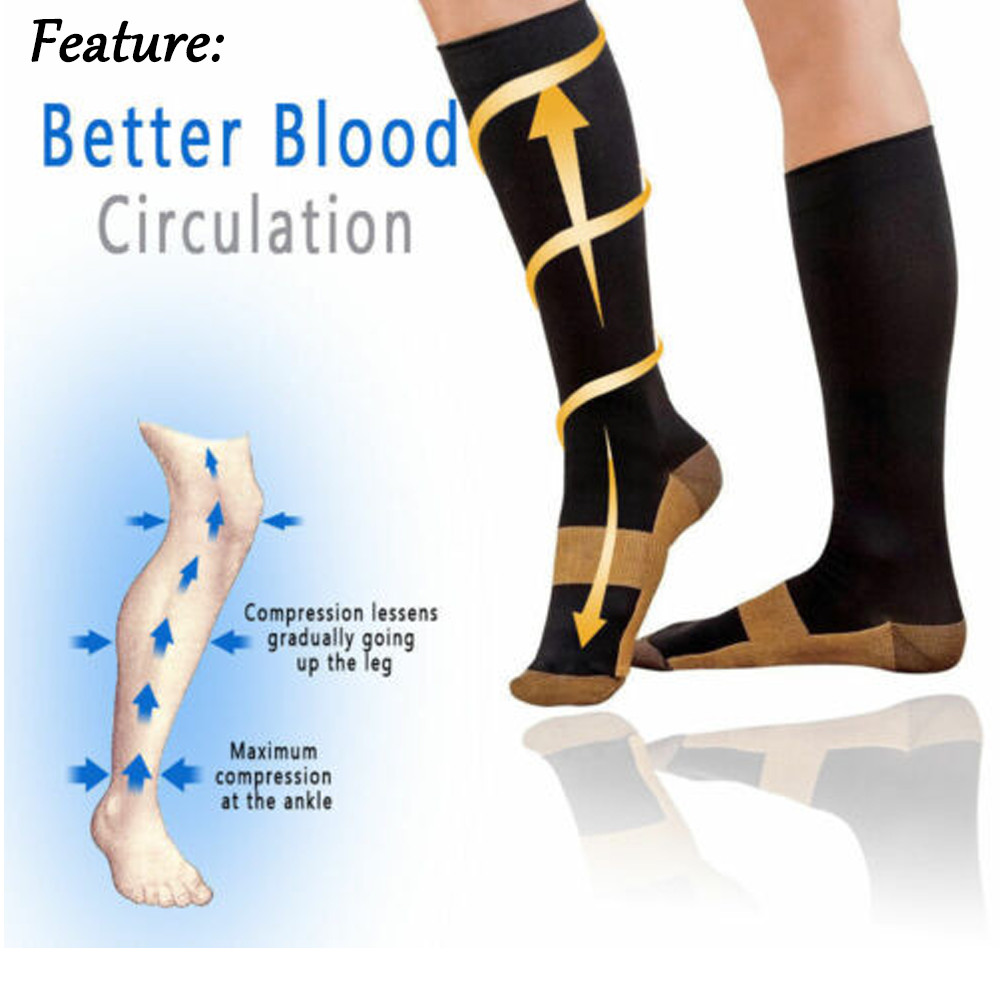 Compression Socks 3 Pairs Leg Support Stockings Pain Relief Fr Men Women S-XXL