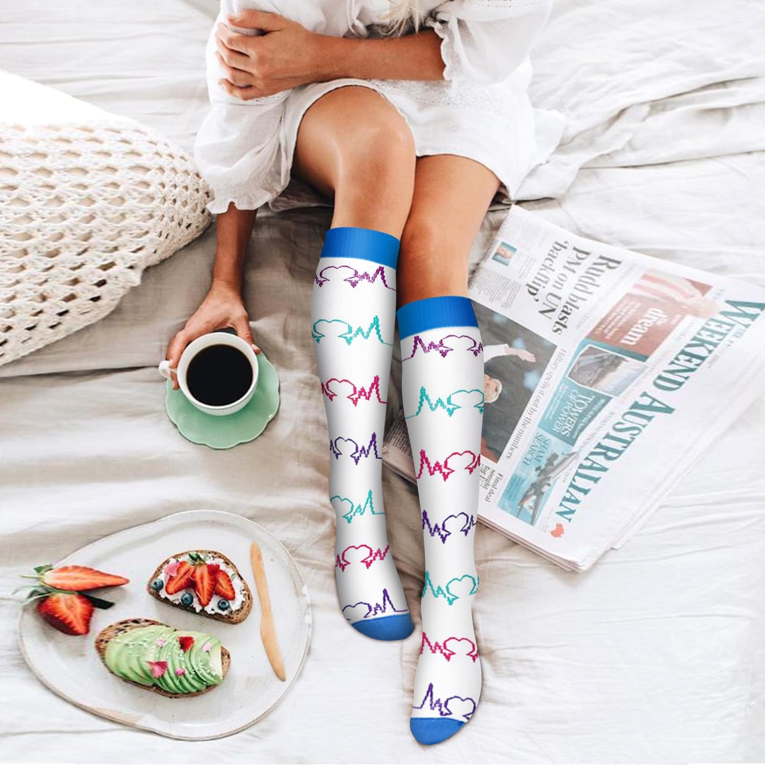 6 Pack Copper Compression Socks for Women and Men Circulation-Best Support for M