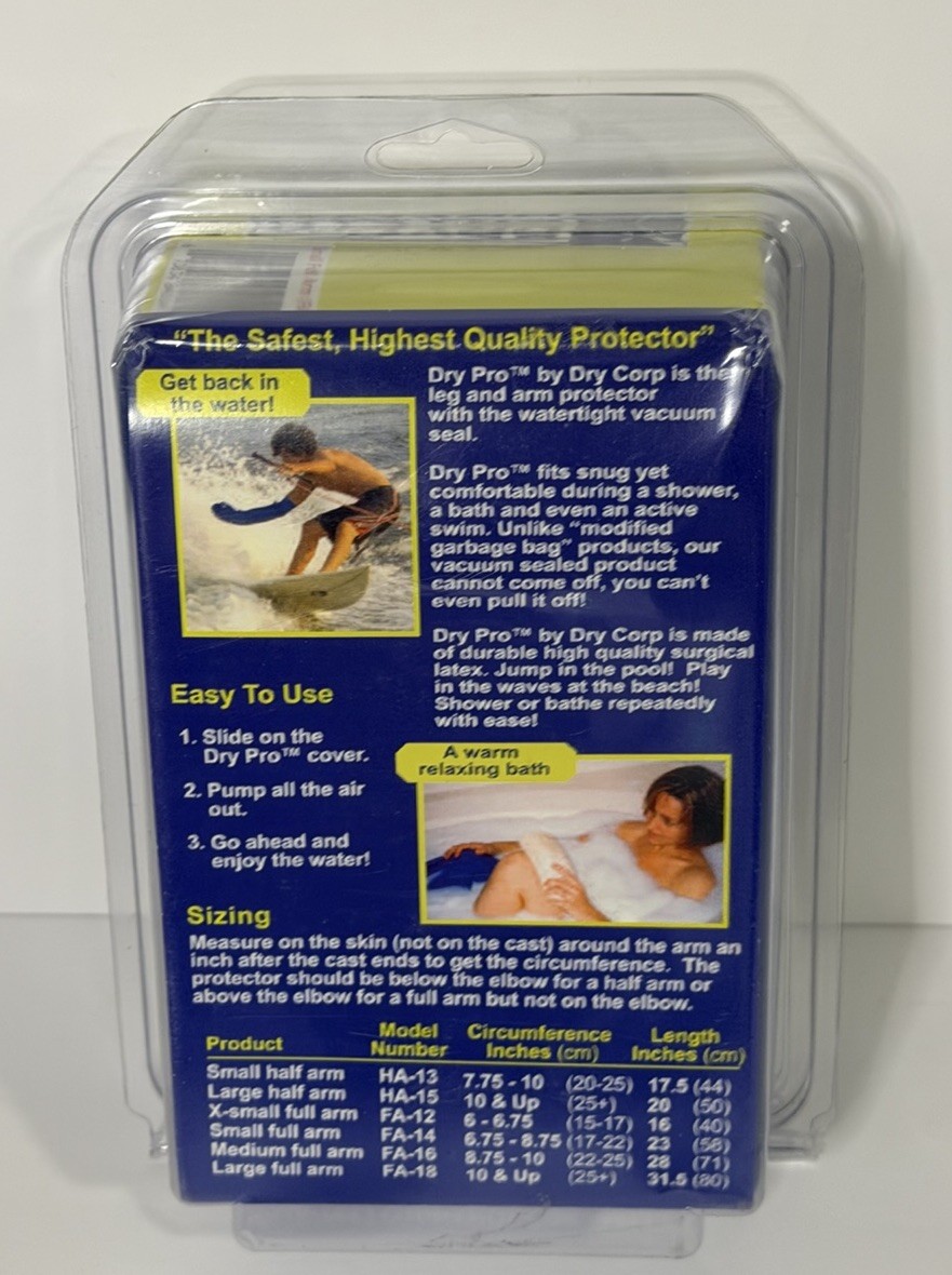 DRYPro Waterproof Arm Cast Protector Small Full Arm FA-14 Latex CE
