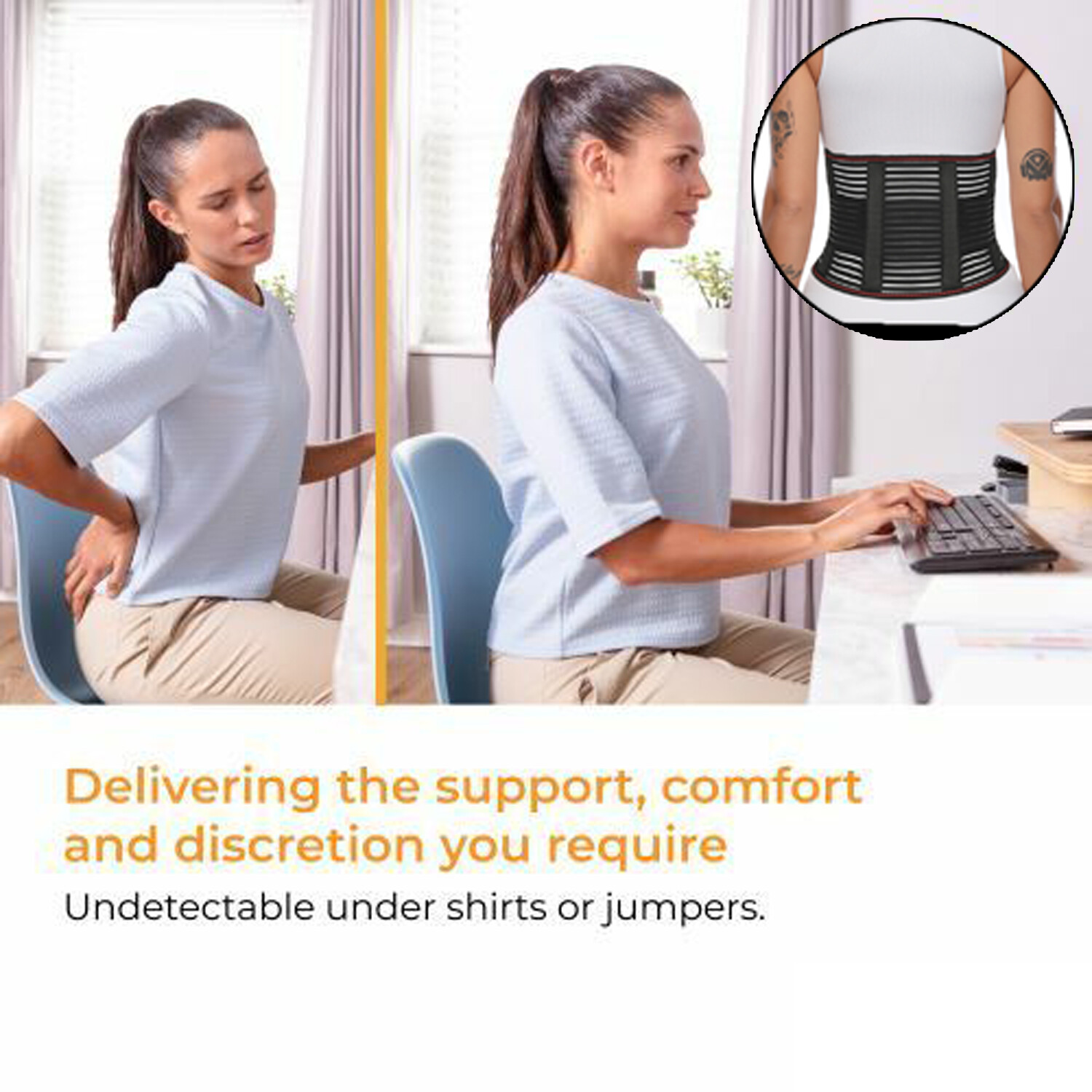 Adjustable Waist Trainer Belt Lower Back Brace Spine Support Waist Lumbar Belt