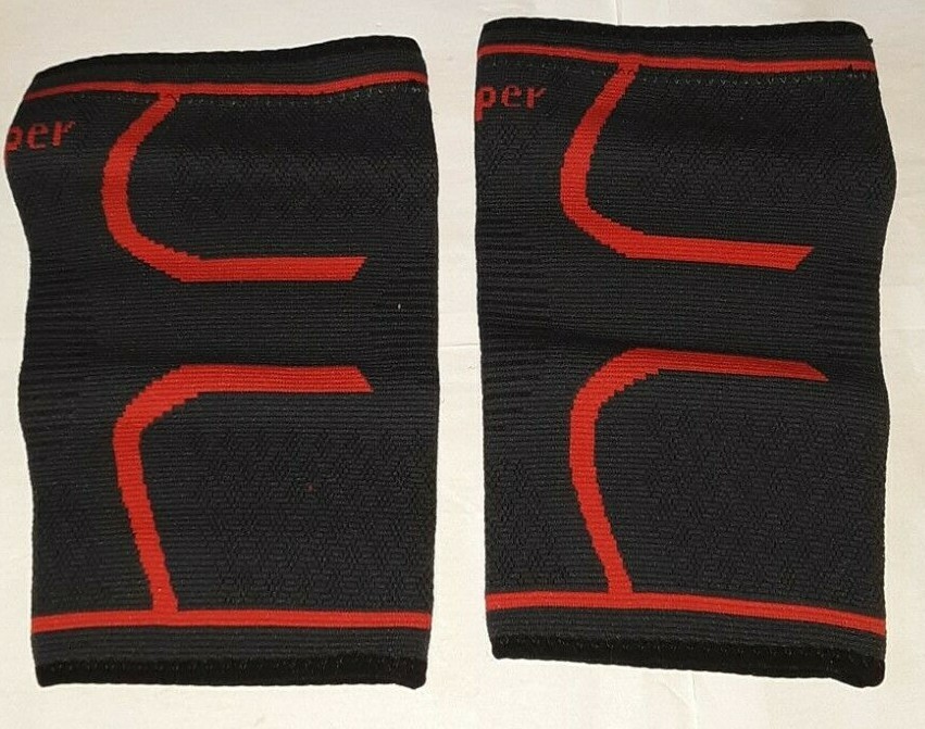 2 sleeve set B-XPER COMPRESSION KNEE SLEEVE JOINT RELIEF SPORTS BLACK/RED SMALL