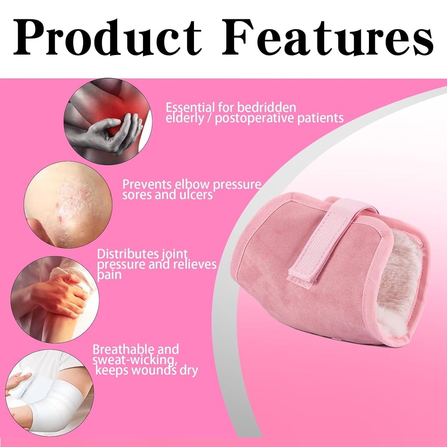 Elbow Pads Pressure Sores Relief Suede Fluff Protector Universal Size
