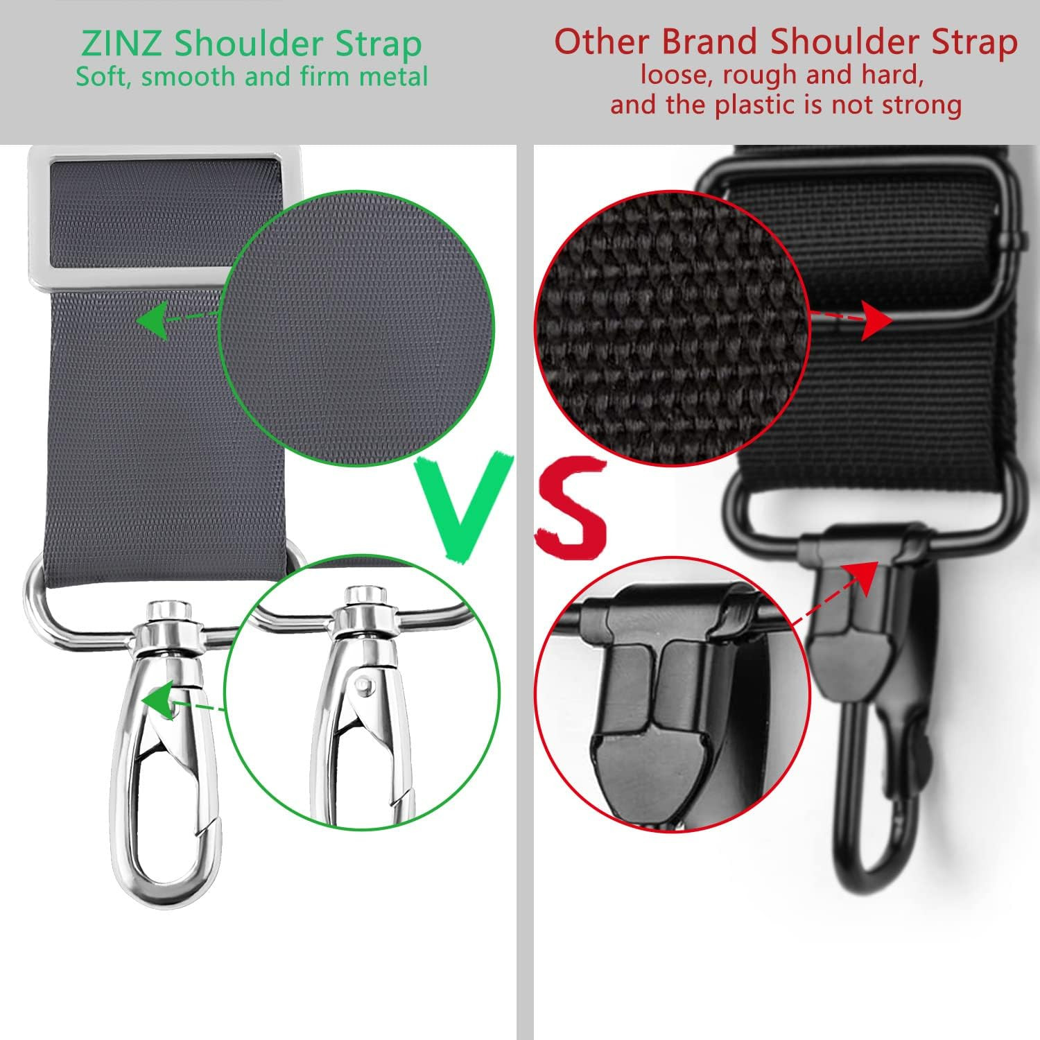 79 inch Shoulder Strap, Extra-thick Fixed Cushion Pad and Dual Clasps Universal