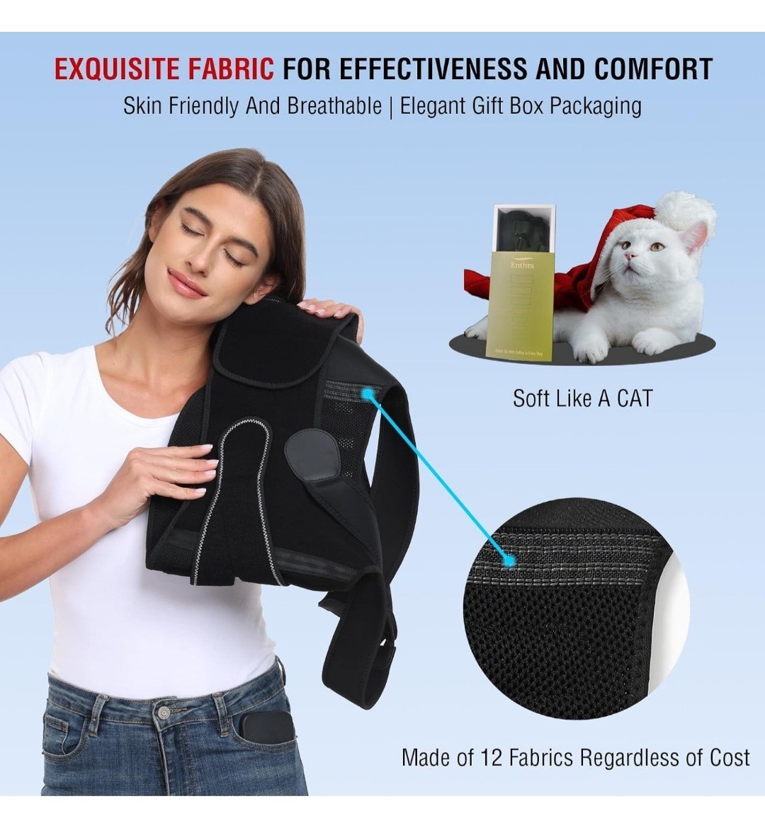 Enthra Back Brace Posture Corrector with Spine Vertical Alignment System -Unisex