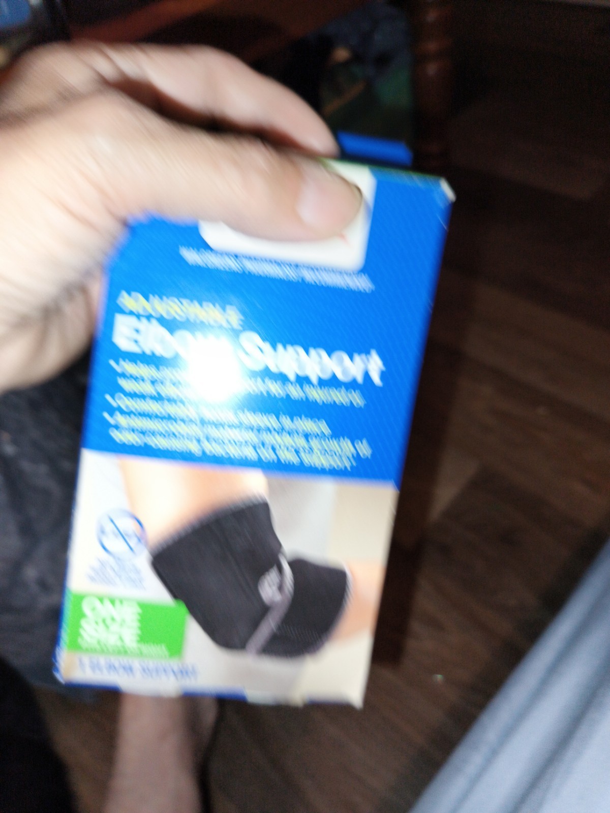 Adjustable Antimicrobial Elbow Support Brace One Size Black
