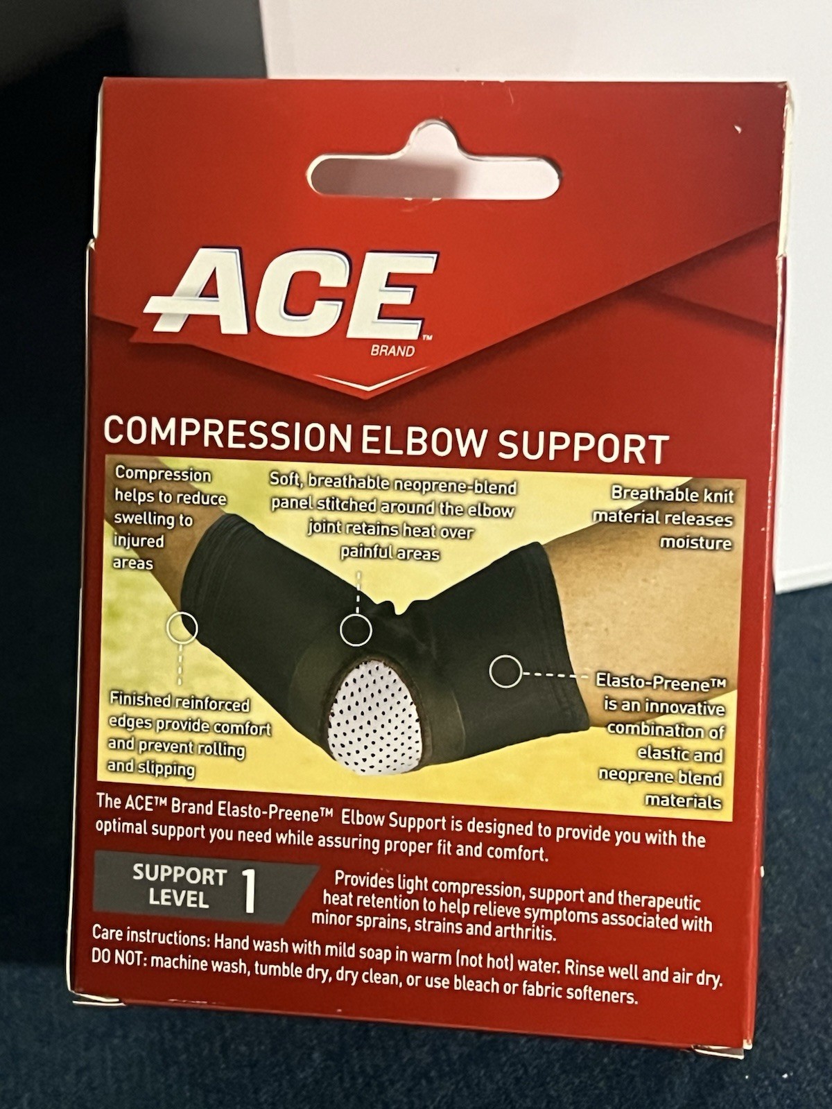 ACE Compression Elbow Support SM/M Elasto-Preene New In Box