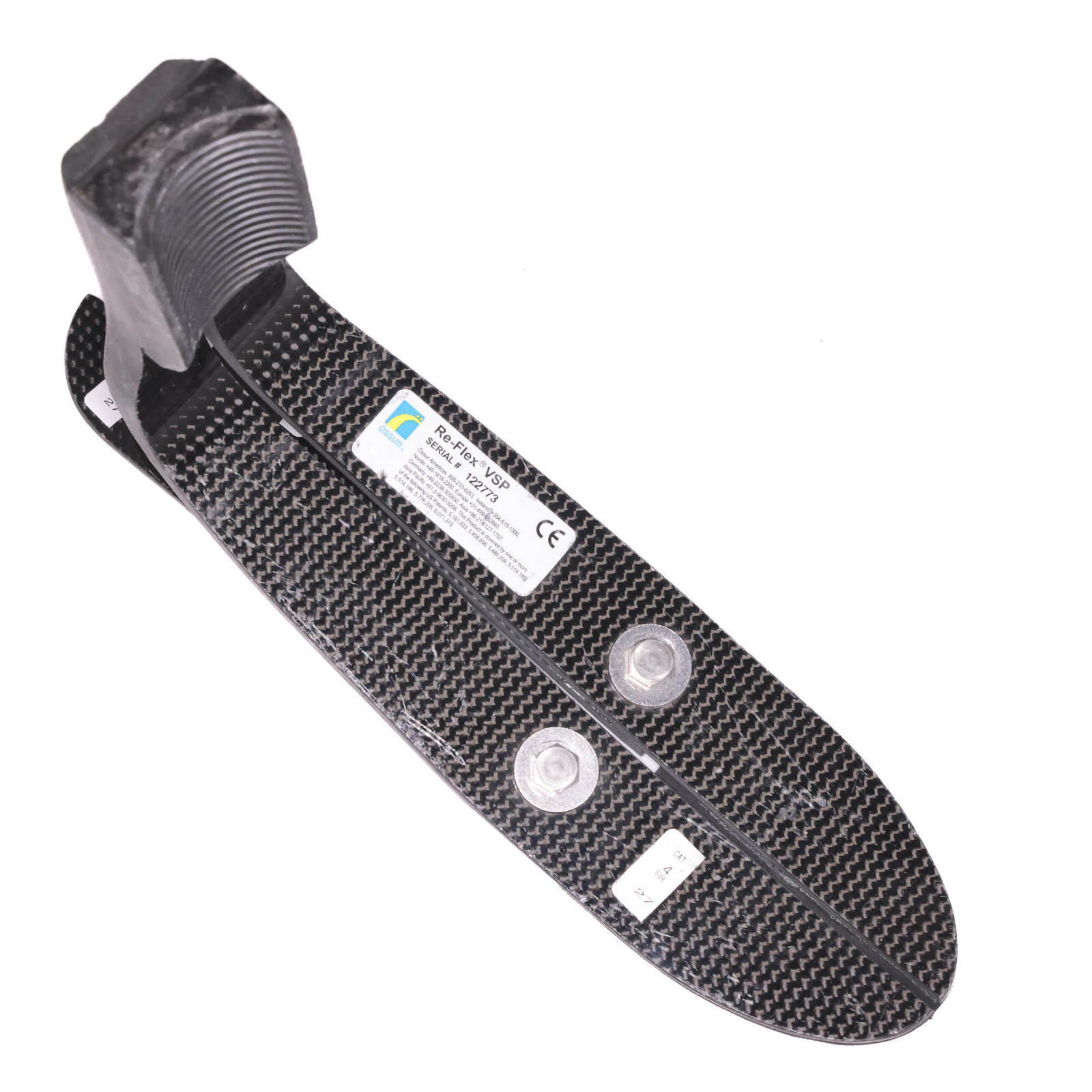 OSSUR RE-FLEX VSP PROSTHETIC MID PROFILE CARBON X FOOT Sz 27 / CAT 4 NO PYLON