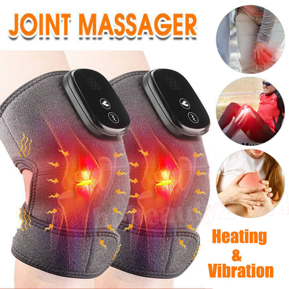 Professional 1Pair Electric Heating Knee Vibration Massager Pain Relief Device