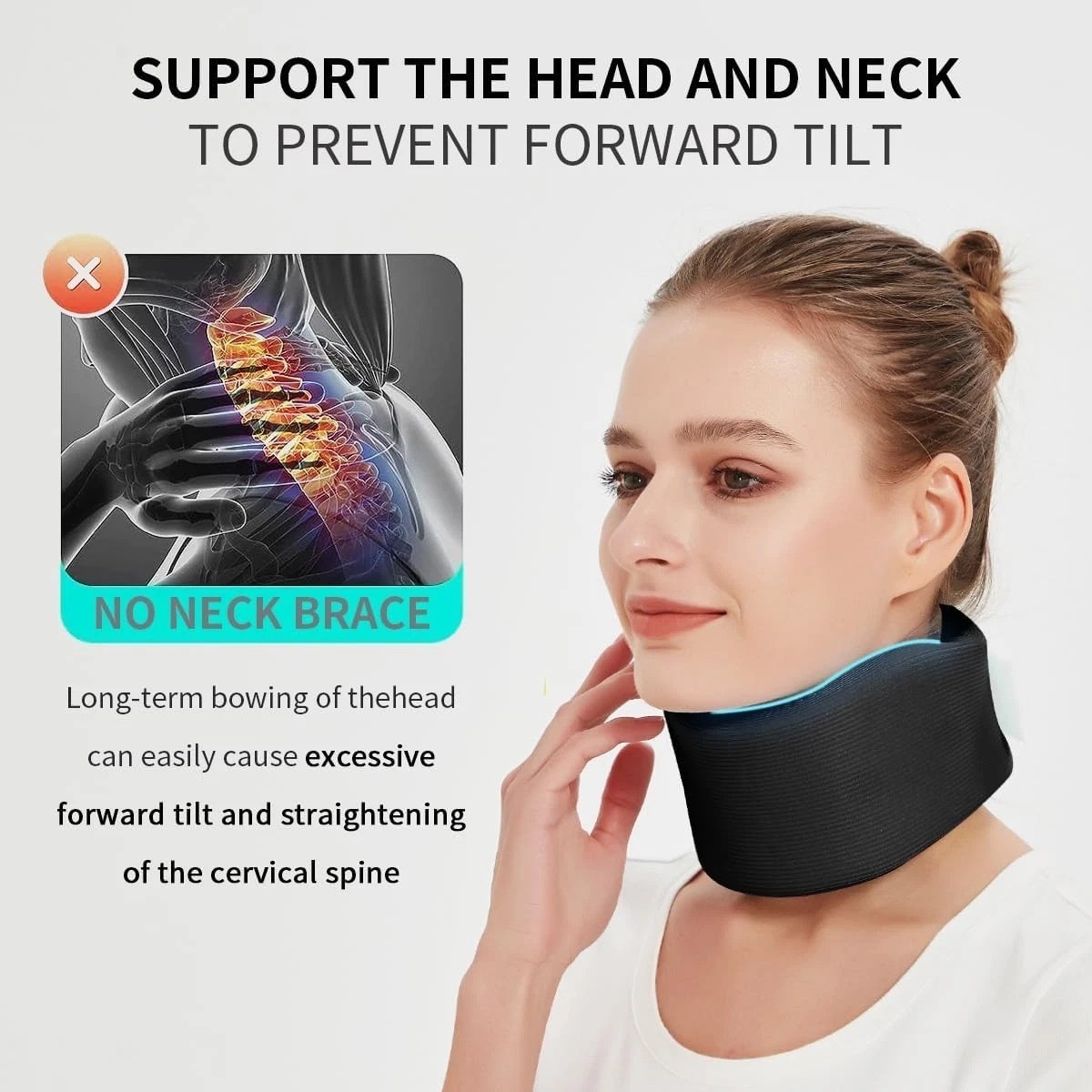 1PC Soft Foam Cervical Neck Collar Adjustable Neck Support Brace Wrap
