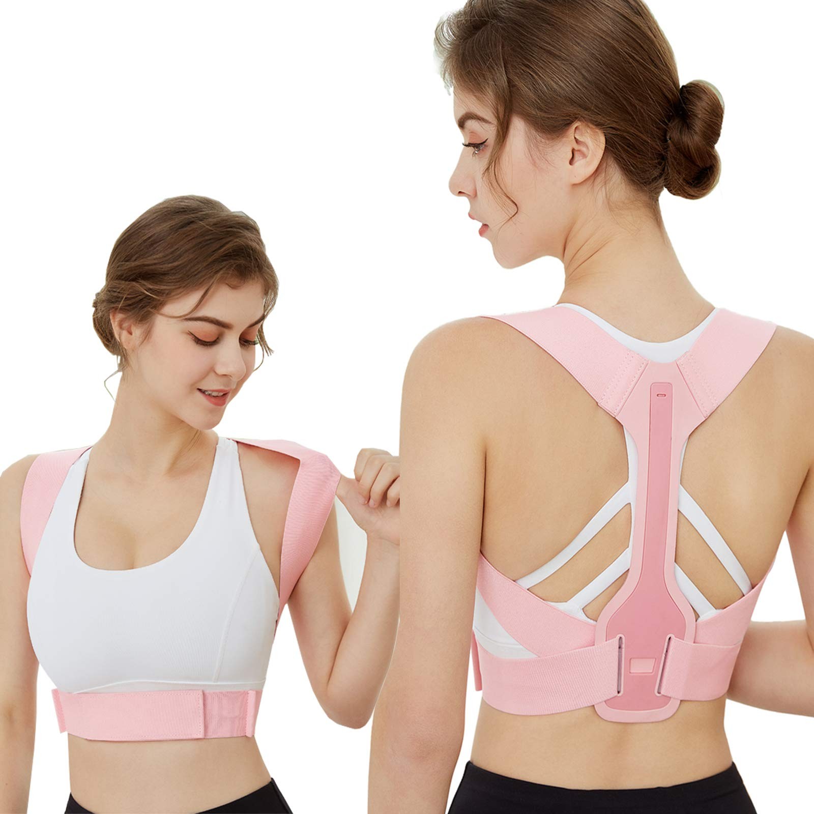 Racbeuk Posture Corrector Pink For Women Lady Girl，Posture Brace M, pink