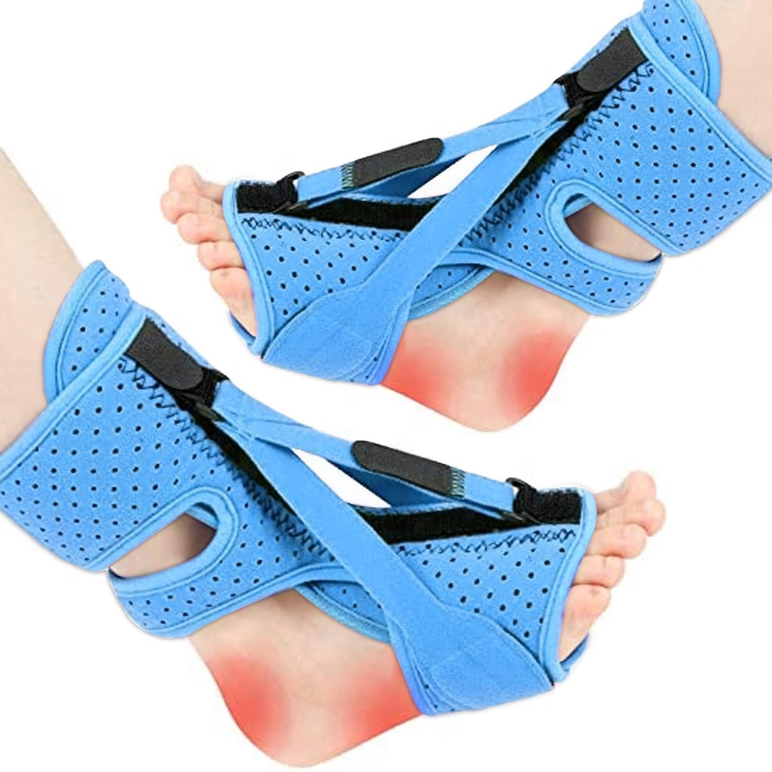 ANSUSIC Plantar Fasciitis Night Splint-Upgrade 3 Adjustable Planter 2PC, Blue