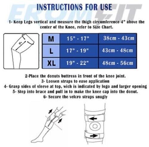 EROMFIT Knee Brace with Side Stabilizers and Open Patella Maximum Support XL